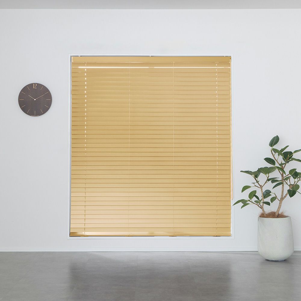 ブラインド　黄土色　W1485 H2060 大きな窓でもOK】ウッドブラインド | utore | Hym.（ハイム）