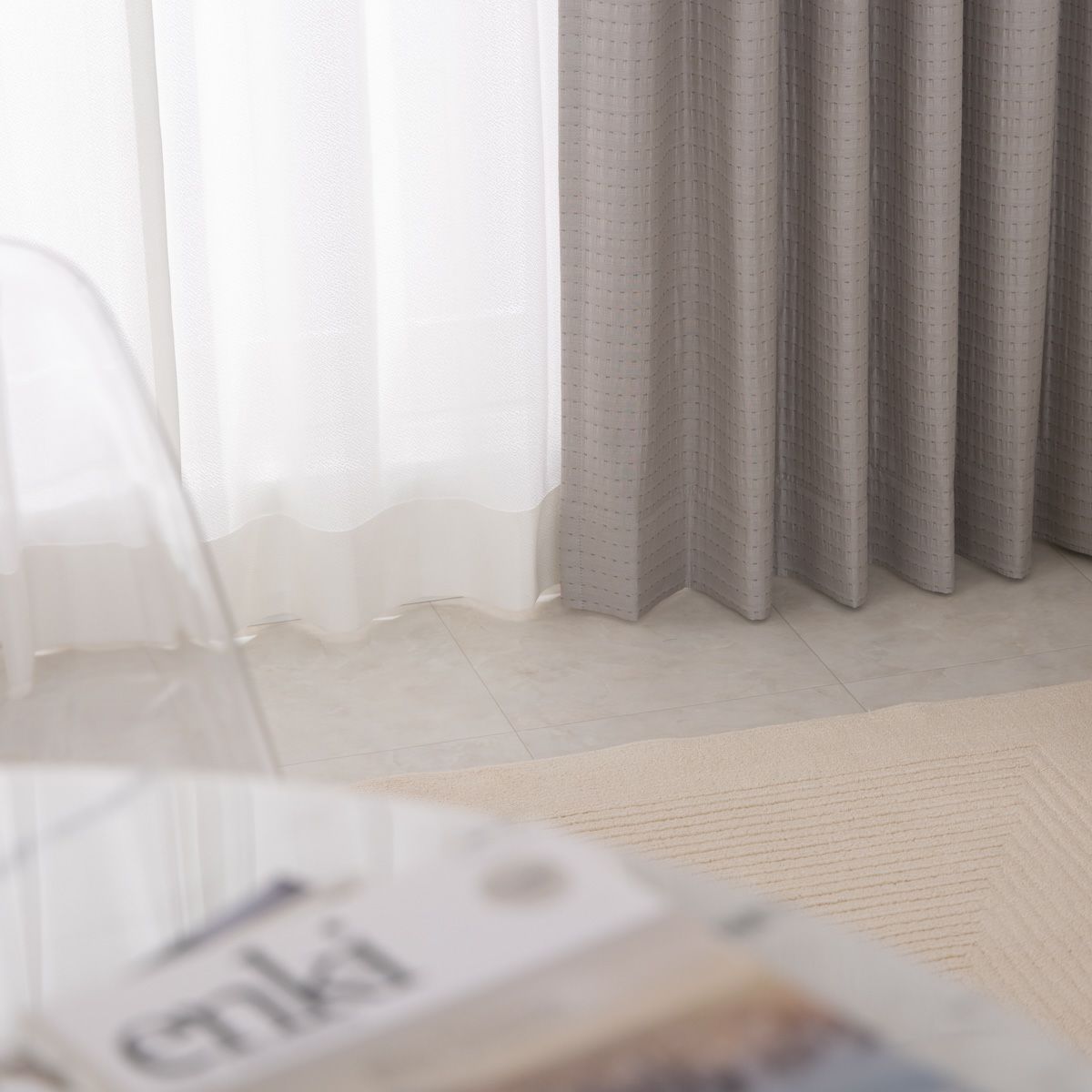 心地の良い手触りのカーテンセット写真2